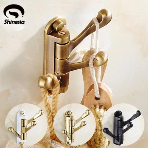 New Arrival Solid Brass Rotation Bathroom Clothes Hook Bathroom Accessories Bath Hardware