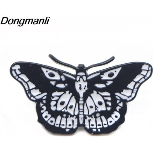 P3188 Dongmanli Butterfly Cool Tattoo Metal Enamel Pins and Brooches for Women Men Lapel pin backpack badge Gifts
