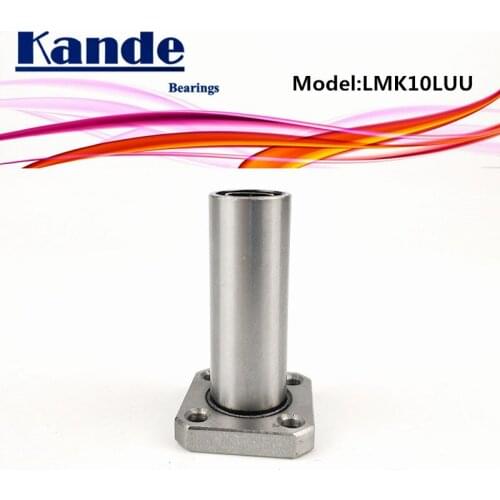 Kande Bearings LMK10L 1pc LMK10LUU LMK10L UU Extended Square Flange Linear Bearing dr: 10mm