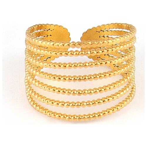 Simple Design Chain Ring Stainless Steel Adjustable Ring for Women and Men Punk Street Style Neutral Ladies chain rings