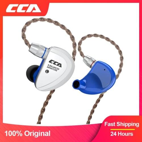 CCA C16 Balance Amature 8BA Wired Earphones In Ear Detachable Audio Cable Headphones With Microphone Monitor Game Headset