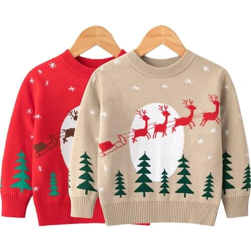 Christmas Boys Girls Sweater Winter Autumn Children Clothing Baby Girl Boy Knitwear Pullover Knitted Sweater Kids Party Sweaters