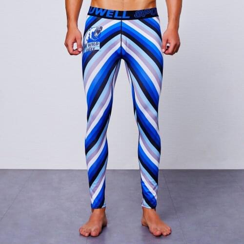 Sexy Striped Mens Leggings Men Compression Pants Man Leggins Running Tights Workout Sports Tights Gym Fitness Compress Clothing