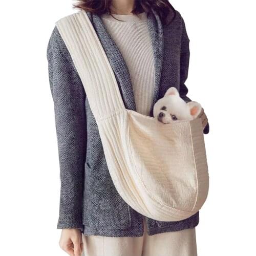 Handmade Pet Dog Carrier Outdoor Travel Handbag Canvas Single Shoulder Bag Sling Comfort Travel Tote Shoulder Bag Breathable