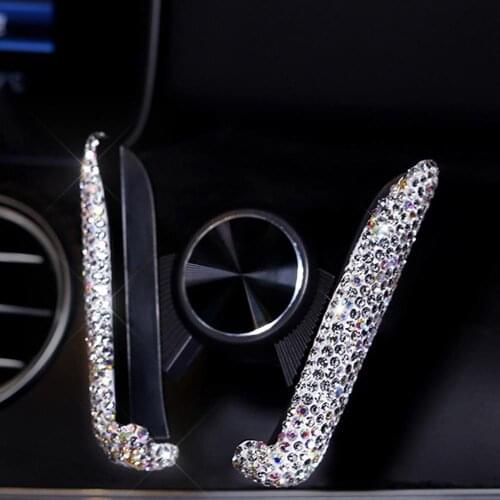 Universal Car Phone Holder Rhinestone Air Vent Mount Clip Phone Holder