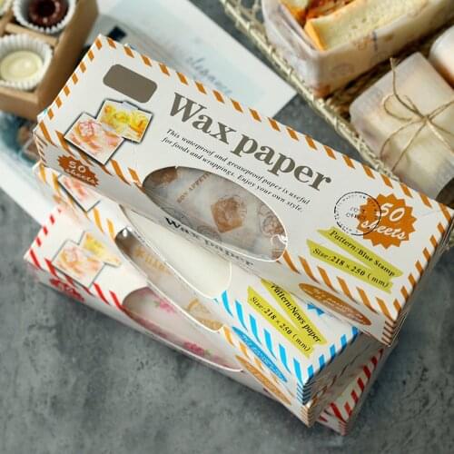 50Pcs/Lot Wax Paper Food Grade Grease Paper Food Wrappers Wrapping Paper For Bread Sandwich Burger Fries Oilpaper Baking Tools