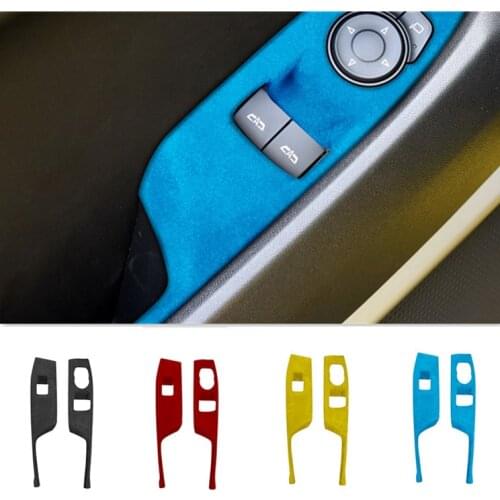 2PCS Alcantara Suede warp Windows Control Panel Decorative Cover for Chevrolet Camaro 2016+ car Accessories Interior Trim