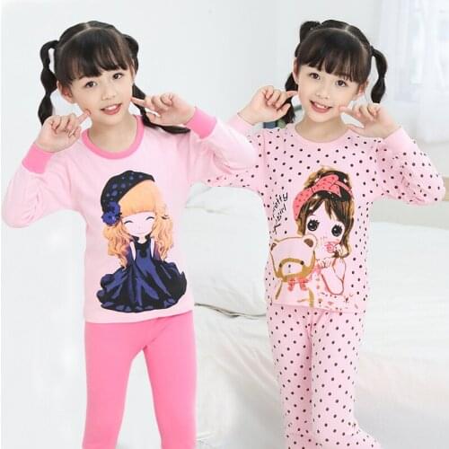 Winter Cartoon Baby Girls Pajamas Set Sleepwear Boys Pyjamas Kids Long Sleeve Homewear Clothes Suit Childrens Pijamas Nightwear