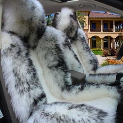 1pcs 100% Natural fur Australian sheepskin car seat cover Long Hair universal cushion car seat protector fur seat cover