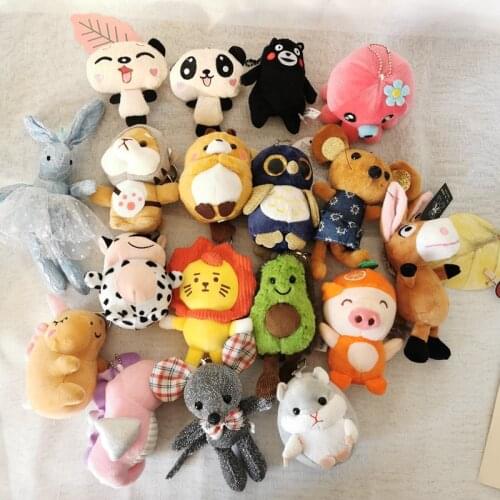 10-15CM Dolphin Unicorn Panda Pig Octopus Owl Lion Mouse Stuffed Plush Toys Cute Rabbit Pendant Dolls Gifts Birthday Party Decor