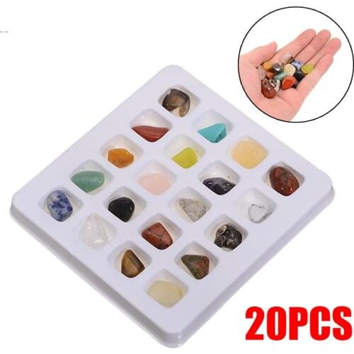 20Pcs Natural Crystal Gemstone Polished Healing Stone Collection Display for Jewelry Making Supplies