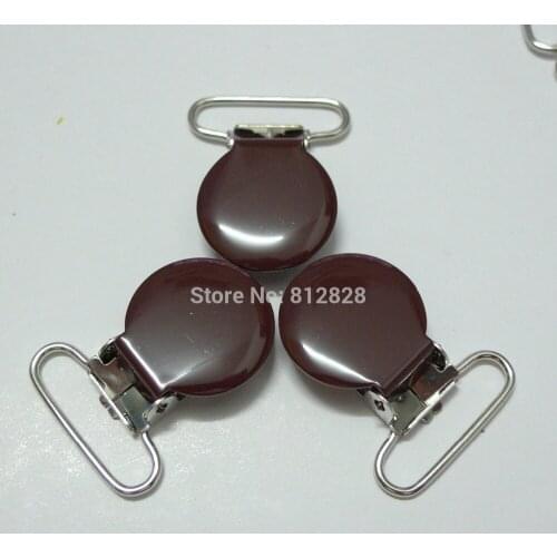 25pcs 1'' 25mm #MD05 Brown Color Enamel Suspender Clips