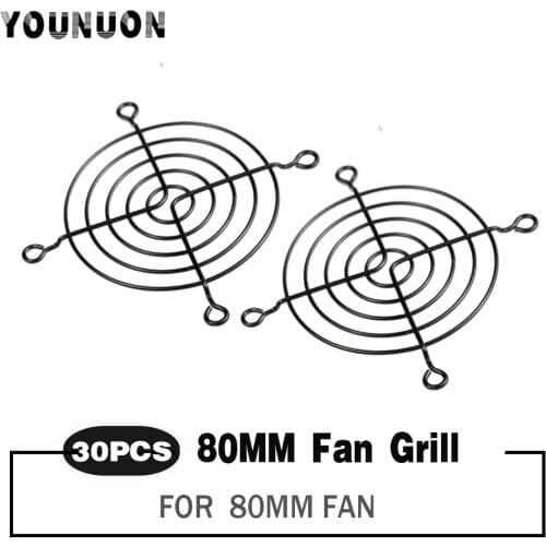 30 Pieces 80mm Fan Grills 80mmx80mm Black Metal Wire Finger Guard For CPU Fan DC Fan Grill Guard Protector Nickel Plated