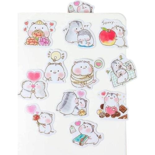 45pcs/box Cute Hamster Baby Paper Label Stickers Crafts And Scrapbooking Decorative Sticker DIY Lovely Stationery