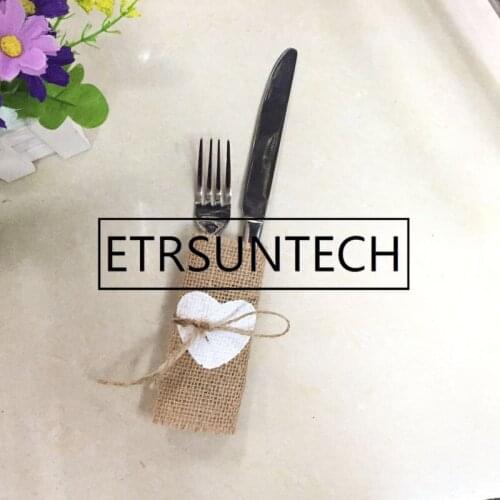 50sets 10pcs/set Square Hessian Jute Burlap Mat Heart 10cm x10cm Rustic Wedding Decor Vintage Event Party Table Supplies