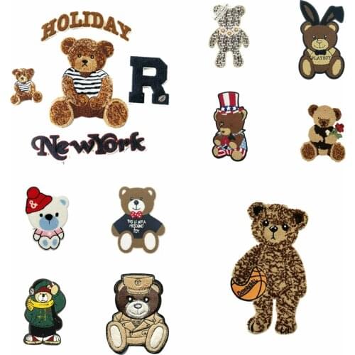 Garment accessory large embroidery big bear animal cartoon patches for clothing PA-33