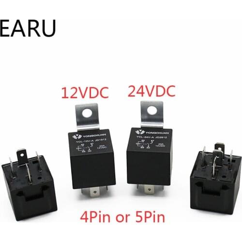 4 5 Pin 4P 5P 40A Waterproof Car Relay Long Life Automotive Relays Normally Open DC 12V/24V Relay For Head Light Air Conditioner