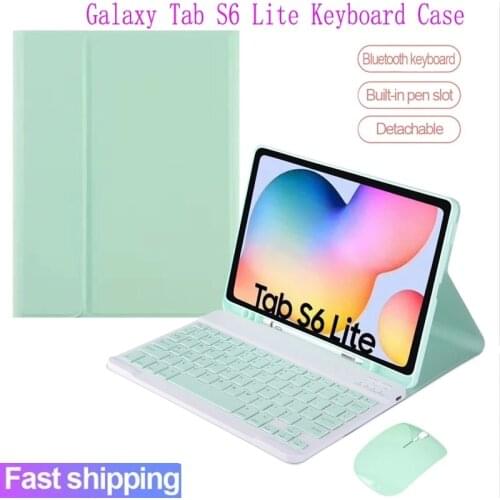 Wireless Bluetooth Keyboard Case For Samsung Tab S6 Lite 10.4 SM-P610 SM-P615 P610 P615 Keyboard Tablet Cover with Pen Slot
