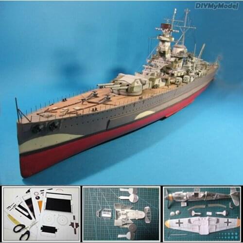 DIYMyModeI3D Papercraft Toy1:200 scale World War II Germany Admiral Graf Spee Pocket Battleship Paper Model Warships Collections