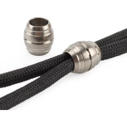 1pcs Bulge Titanium Alloy Knife Beads Paracord Umbrella Rope Cord Pendant