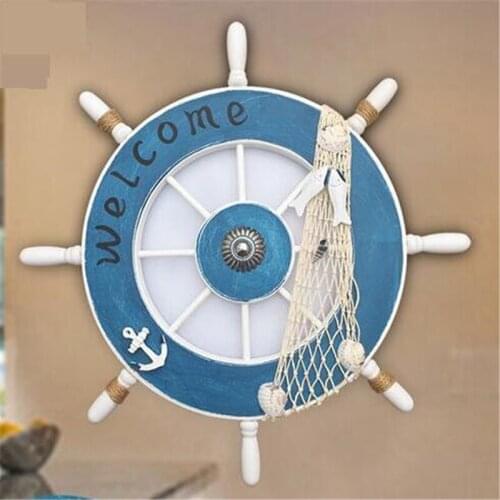 Children wall lamp steering wheel decorative channel bedroom Mediterranean cartoon navy wind LED ceiling lamp wall light ZCL
