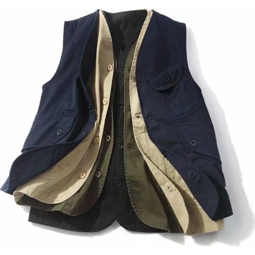 Mens Cotton Multi Pockets Tooling Vests Retro Hip Hop Dance Camisole Casual Hiking Fishing Camping Cargo Tooling Waistcoat