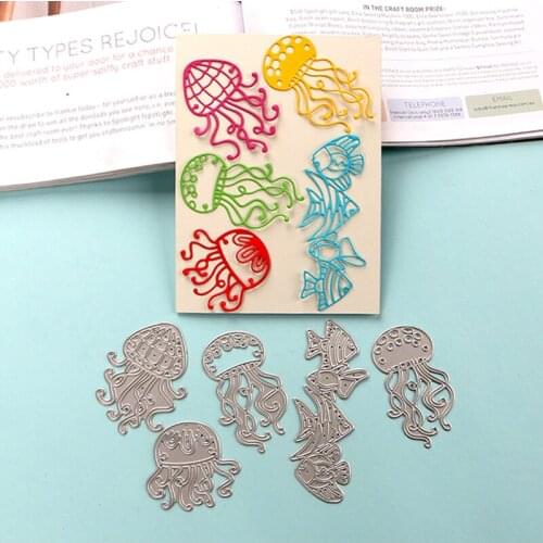 DUOFEN METAL CUTTING DIES jellyfish sea fish stencil DIY Scrapbook Paper Album 2020 new