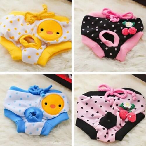 1PC Dog Physiological Pants Cute Strawberry Print Diaper Sanitary Dog Shorts Panties For Small Medium Dogs Diaper Dog Underwear