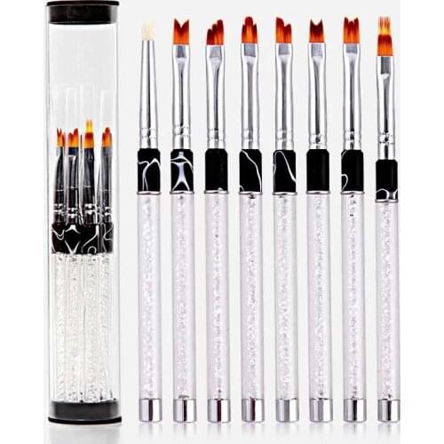 Nail Art Brush French Gradient Half Moon Smile Flat Pen Manicure Drawing Painting Tips UV Gel Extension Builder Tool