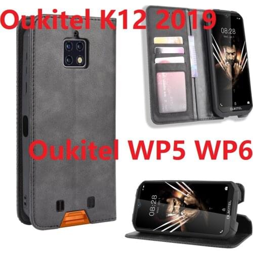 2021 Wallet Leather For Oukitel WP5 WP6 Case Magnetic Protective Book Stand Card OUKITEL K12 2019 Cover