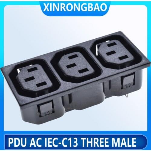 Manufactory IEC320-C13 socket female 3pins 3ways to inlet Embedded electric industry power connector socket 10A250V