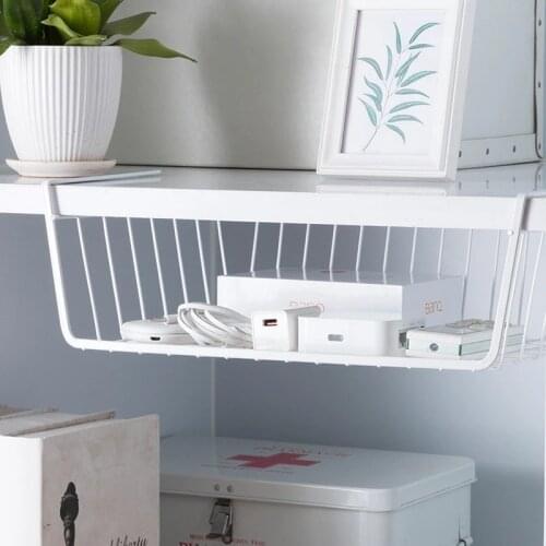 1PC Household Wardrobe Rack Metal Storage Basket Desk Organizer Office Home Storage Organization Kitchen Cabinet Organizer Rack
