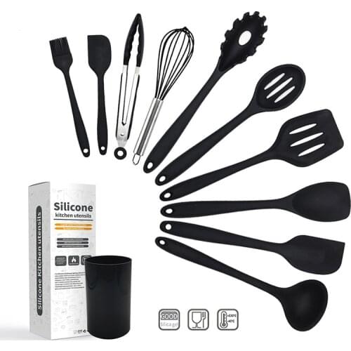 Kitchenware Sets Food Grade Silicone Non-Stick Cooking Utensils Spatula Soup Spoon Set Kitchen Gadgets and Accessories