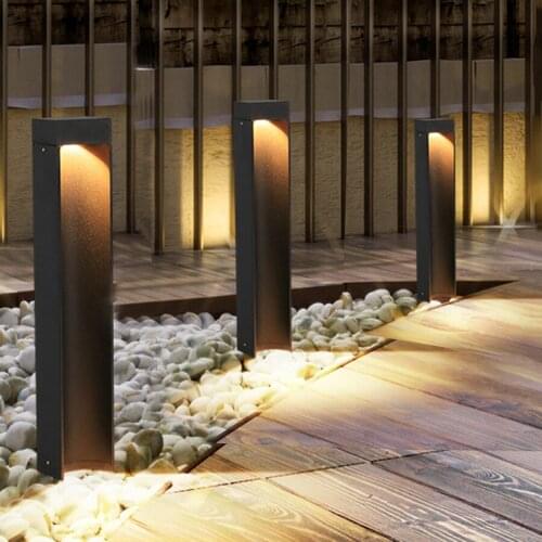 40/60CM Outdoor Garden Bollard Light Landscape Villa Pathway Light Aluminum Standing Post Light Courtyard Lawn Pillar Light