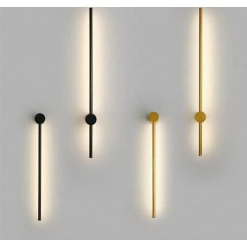 Nordic Minimalist Wall Lamp Bedroom Bedside Lamp Creative Living Room Background Wall Light Modern Long Linear LED Sconce