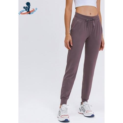 DEEPSENCE 2021 NEW Womens Sports Pants Fashion Running trousers Loose joggers Tracksuit Female Drawstring Yoga Sweatpants