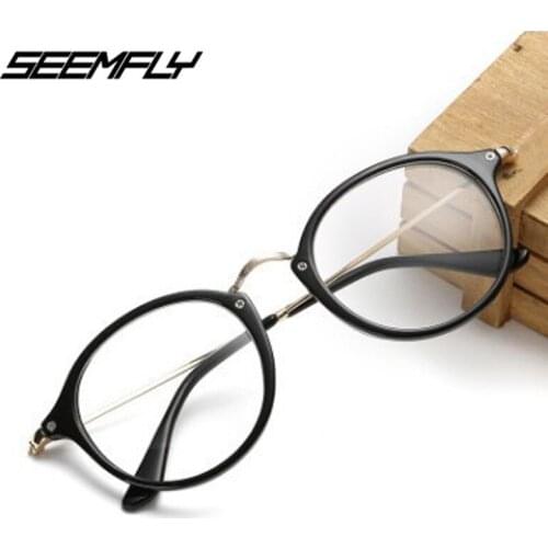 Seemfly Classic Vintage Women Men Glasses Frame Transparent Lens Eyeglasses Unisex Eyewear Spectacles Goggle Plain Mirror New