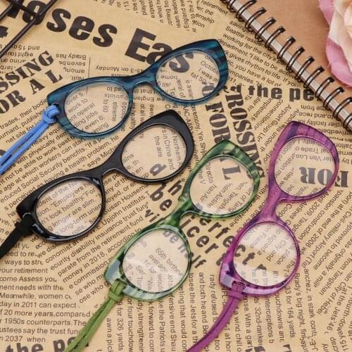 Protable Neck Hanging Necklace No Legs Reading Glasses For Men Women Presbyopia Eyewear Eyeglasses + 1.0 To + 3.5 Drop Ship