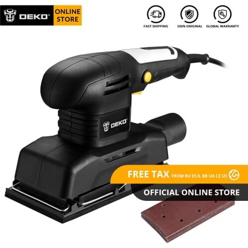 DEKO DKSS01 135W Polishing Machine with 15 Sheets of Sandpaper Wood, Plastic, Metal, Fillers, Coated Polilsh