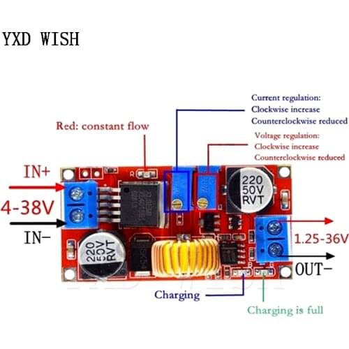 XL4015 5A DC to DC CC CV Lithium Battery Step down Charging Board Led Power Converter Lithium Charger Step Down Module 5A XL4015