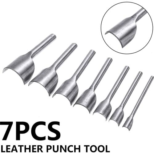7pcs/set Leather Craft Half-Round Strap Belt End Punch Wallet Angle Arcuate Corner Cutter DIY Handwork Tools
