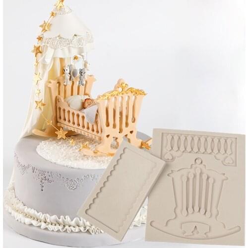 Baby Cot Silicone Mold Fondant Cake decorating Tool Mould Sugarcrafts Chocolate Baking Tools Kitchenware For Cakes Gumpaste Form