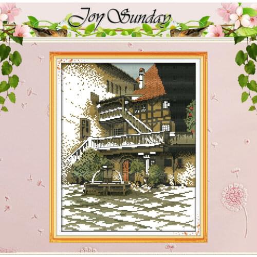 Old building Patterns Counted Cross Stitch 11CT 14CT Cross Stitch Set Wholesale Scenery Cross-stitch Kit Embroidery Needlework