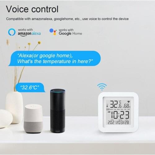 Digital LCD Indoor Thermometer Hygrometer Connect To 2.4GHz WiFi For Bluetooth Accurate Humidity Monitor Remote Monitor