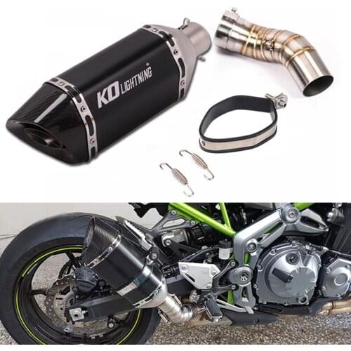 2019 and Before Z900 Ninja Exhaust Pipe Motorcycle Mid Link Tube 51mm Slip-on Mufflers with Removable Db Killer Carbon Escape