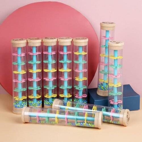 Y4UD Baby Rainmaker Cylinder Sound Instrument with Bright Colour Rain Stick SoundToys for Baby Infant Toddler