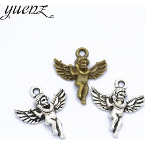YuenZ 20pcs Antique silver Plated angel Charm Pendants Jewelry Diy Jewelry Accessories Making DIY Findings I239