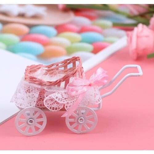 1/12 Miniature Dollhouse Miniature Baby Carriage Model Shooting Props Mini Furniture Toys Doll House Decor Accessories