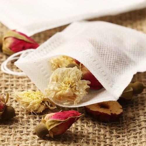 100Pcs Tea Filter Bags Non-woven Multifunction 7x9cm/8x10cm/10x15cm Cook Herb Spice Tools Drawstring Medcine Bag