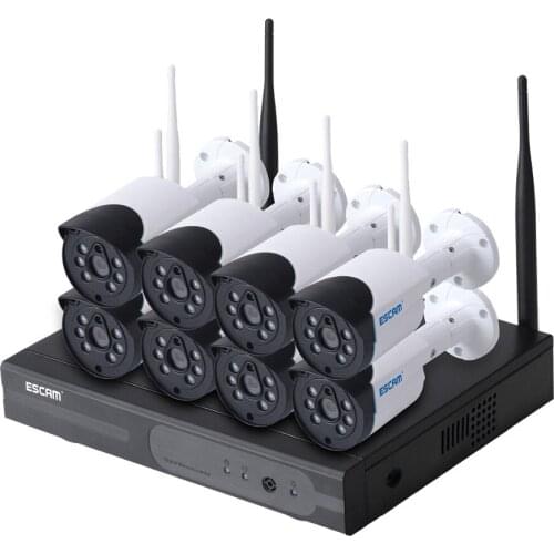2019 hot sale ESCAM WNK804 720P CCTV system 8CH HD wireless NVR kit